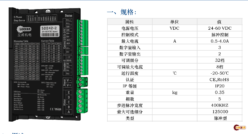 5相閉環(huán)步進(jìn)電機(jī)驅(qū)動(dòng)LC5DE42-2 – 高性能、高精度的步進(jìn)電機(jī)驅(qū)動(dòng)方案